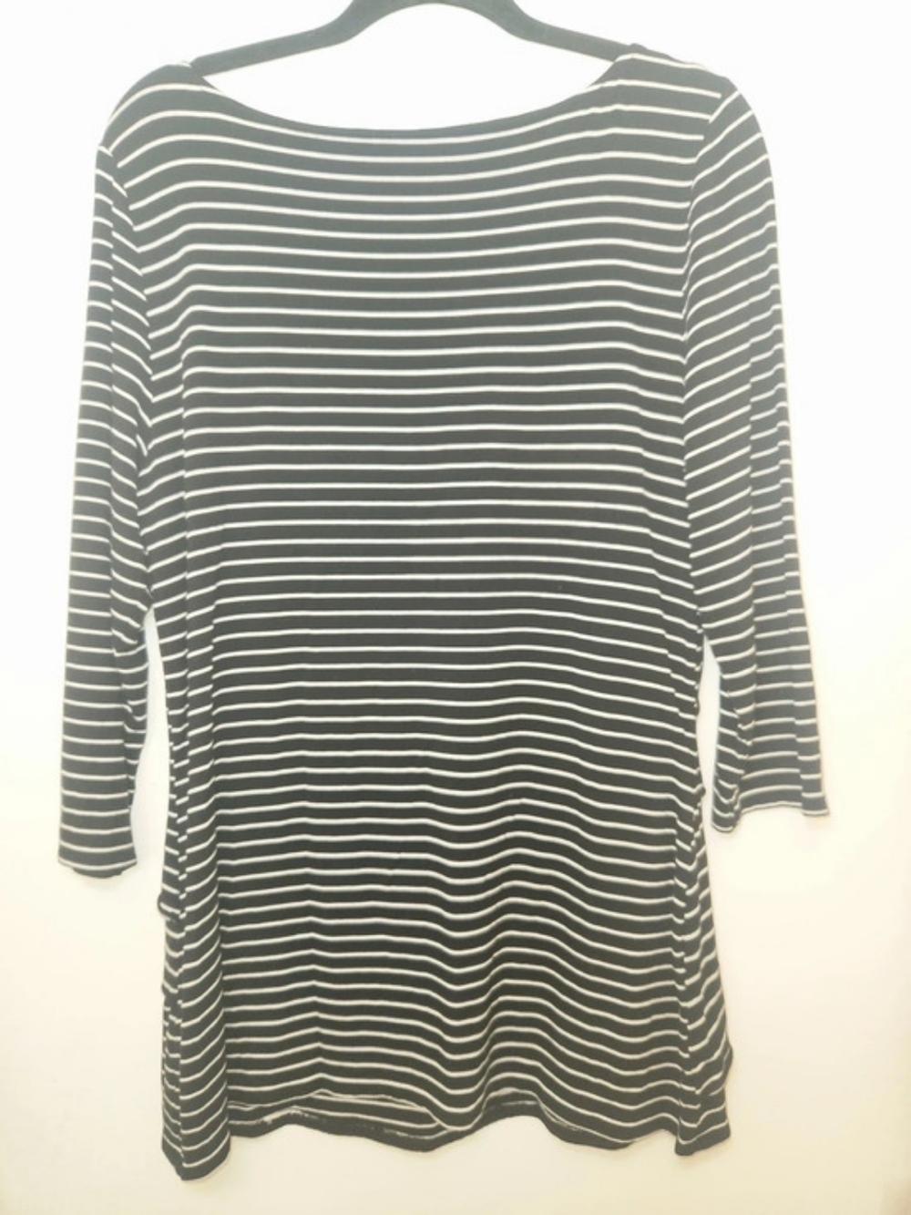 White House Black Market Striped 3/4 Sleeve Layered Boatneck Top XL